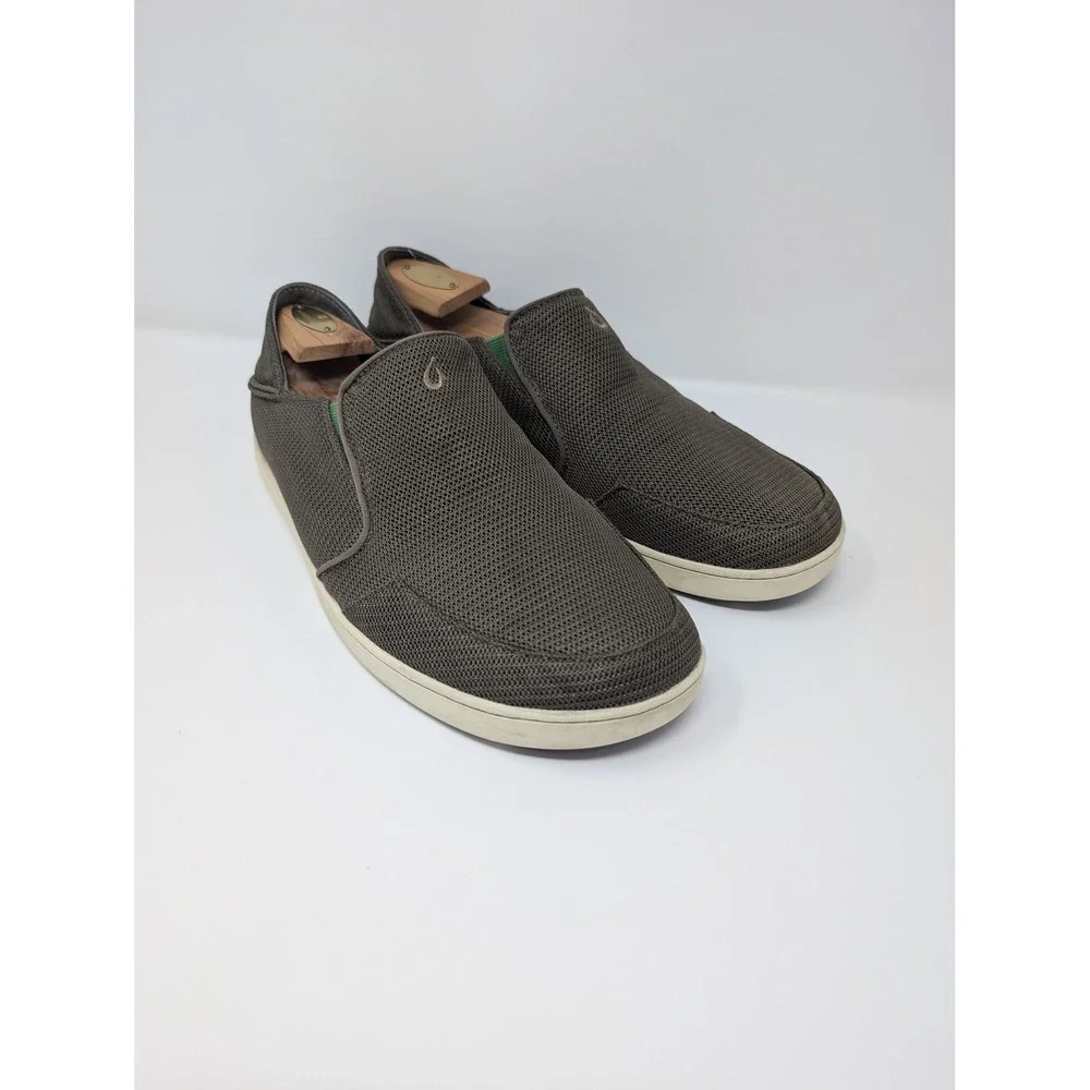 Olukai Men's Nohea Mesh Shoes 12 Mustang Brown Breathable Drop-in Heel